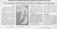 Presentan antología poética chileno-uruguaya  [artículo] E. O.
