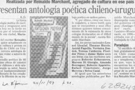 Presentan antología poética chileno-uruguaya  [artículo] E. O.