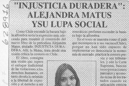 "Injusticia duradera", Alejandra Matus y su lupa social  [artículo]