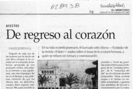 De regreso al corazón  [artículo] Ignacio Rodríguez A.