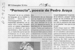 "Pernocto", poesía de Pedro Araya  [artículo]