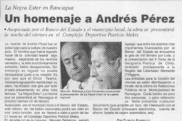 Un homenaje a Andrés Pérez  [artículo] Patricio Rodríguez