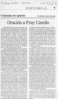 Oración a Fray Camilo  [artículo] Rodolfo Garcés Guzmán