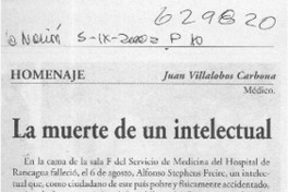 La muerte de un intelectual  [artículo] Juan Villalobos Carbona