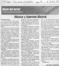 México y Gabriela Mistral  <artículo> Juan Meza Sepúlveda
