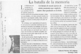 La batalla de la memoria  [artículo] Carolina Sandoval