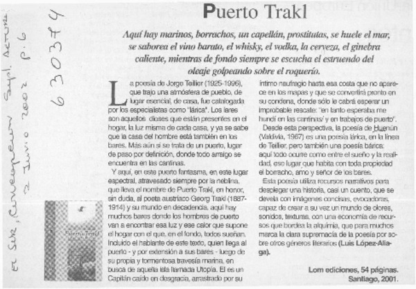 Puerto Trakl  [artículo] Luis López-Aliaga