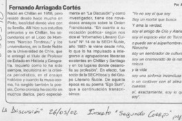 Fernando Arriagada Cortés  [artículo] A. T.