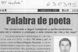 Palabra de poeta  [artículo] Manuel Quevedo Méndez