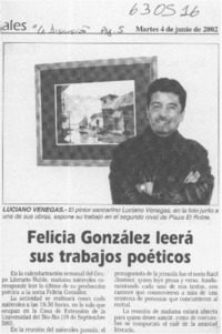 Felicia González leerá sus trabajos poéticos  [artículo]