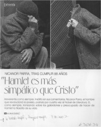 "Hamlet es más simpático que Cristo"  [artículo] Inés María Cardone