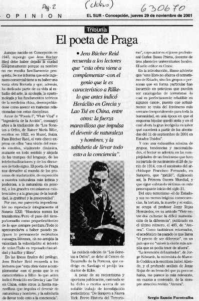 El poeta de Praga  [artículo] Sergio Ramón Fuentealba