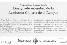 Designado miembro de la Academia Chilena de la Lengua  [artículo]