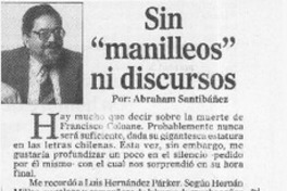Sin "manilleos" ni discursos  [artículo] Abraham Santibáñez