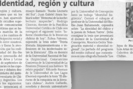 Identidad, región y cultura  [artículo] Ramón Riquelme