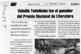 Volodia Teitelboim fue el ganador del Premio Nacional de Literatura  [artículo]