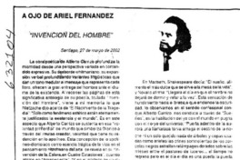 "Invención del hombre"  [artículo] Ariel Fernández