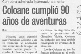 Coloane cumplió 90 años de aventuras  [artículo] R. C.