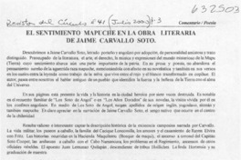 El sentimiento mapuche en la obra literaria de Jaime Carvallo Soto  [artículo] Magdiel Gutiérrez Pérez