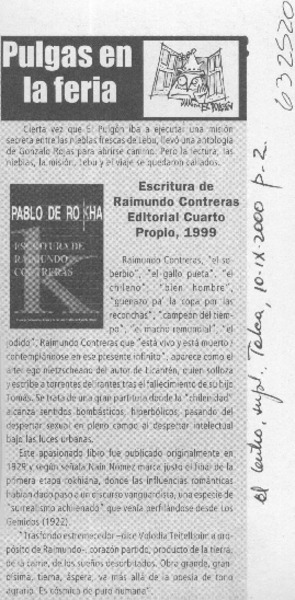 Escritura de Raimundo Contreras  [artículo]