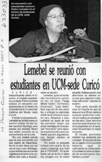 Lemebel se reunió con estudiantes en UCM-sede Curicó  [artículo]