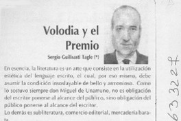 Volodia y el Premio  [artículo] Sergio Guilisasti Tagle