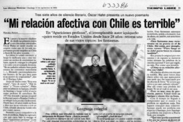 "Mi relación afectiva con Chile es terrible"  [artículo] Manuela Román
