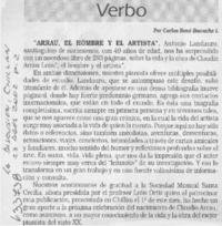 "Arrau, el hombre y el artista"  [artículo] Carlos René Ibacache I.