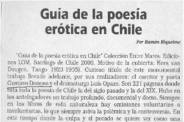 Guía de la poesía erótica en Chile  [artículo] Ramón Riquelme