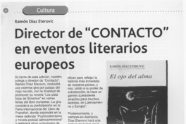 Director de "Contacto" en eventos literarios europeos  [artículo]