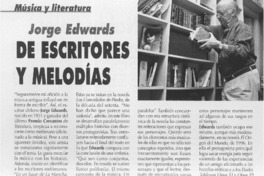 Jorge Edwards de escritores y melodías  [artículo] Rodrigo Manríquez