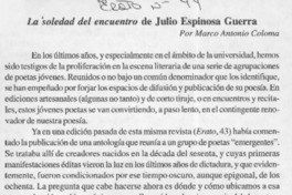 La soledad del encuentro de Julio Espinosa Guerra