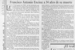 Francisco Antonio Encina, a 34 años de su muerte  [artículo] Carlos Calderón Ruiz de Gamboa