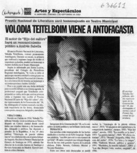Volodia Teitelboim viene a Antofagasta  [artículo]