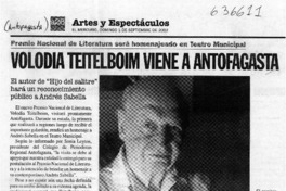 Volodia Teitelboim viene a Antofagasta  [artículo]