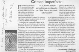 Crimen imperfecto  [artículo] Luis López-Aliaga
