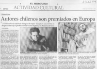 Autores chilenos son premiados en Europa  [artículo] Elisa Cárdenas