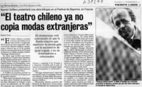 "El teatro chileno ya no copia modas extranjeras"  [artículo] Marietta Santí