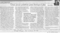 Unas pocas palabras para Enrique Lihn  [artículo] Roberto Bolaño