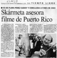 Skármeta asesora filme de Puerto Rico  [artículo]