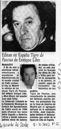 Editan en España Tigre de Pascua de Enrique Lihn  [artículo]