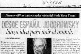 Desde España, Jodorowsky lanza idea para unir al mundo  [artículo]