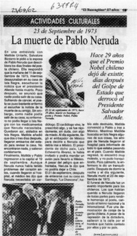 La muerte de Pablo Neruda  [artículo]