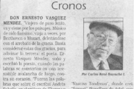 Don Ernesto Vásquez Méndez  [artículo] Carlos René Ibacache I.