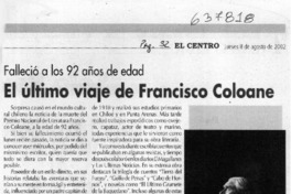 El último viaje de Francisco Coloane  [artículo]
