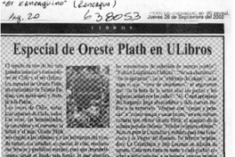 Especial de Oreste Plath en ULibros  [artículo]