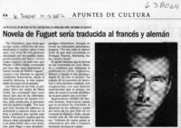 Novela de Fuguet sería traducida al francés y alemán  [artículo]