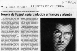 Novela de Fuguet sería traducida al francés y alemán  [artículo]