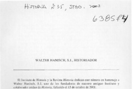 Walter Hanisch, S. J., historiador  [artículo]