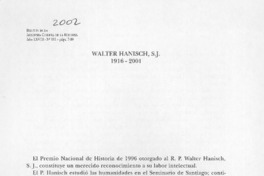 Walter Hanisch, S. J.  [artículo]